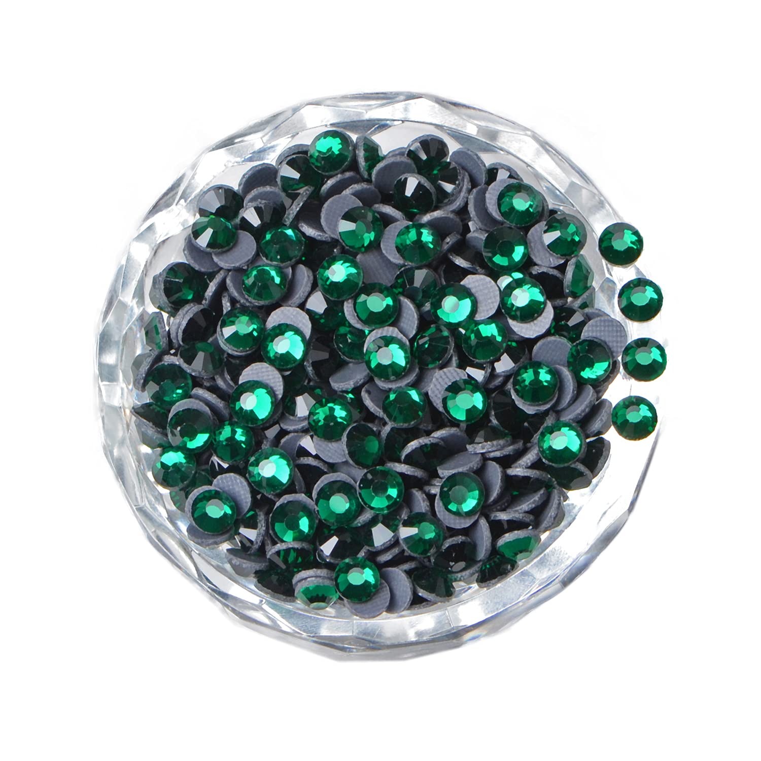 LPBeads 2000 Pieces SS20 Emerald Hotfix Rhinestones Flatback Round Crystal Glass Rhinestones Gems for Crafts Nail Face Art Clothes Shoes Bags DIY
