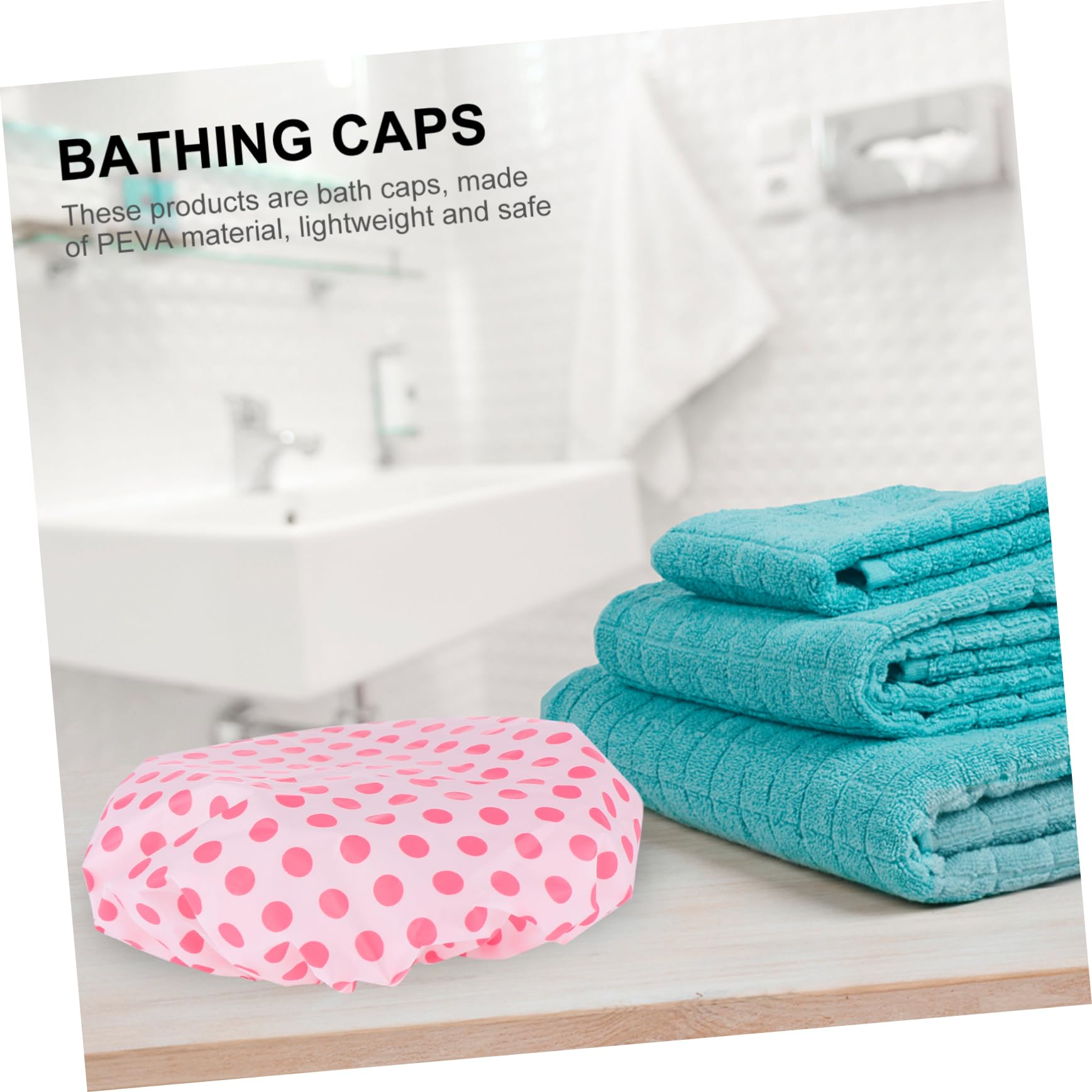 FRCOLOR 2 Juegos de Gorros de Baño Elásticos para Mujer Gorros de Ducha de Peva Reutilizables Gorros de Baño para Spa 6 Unidades
