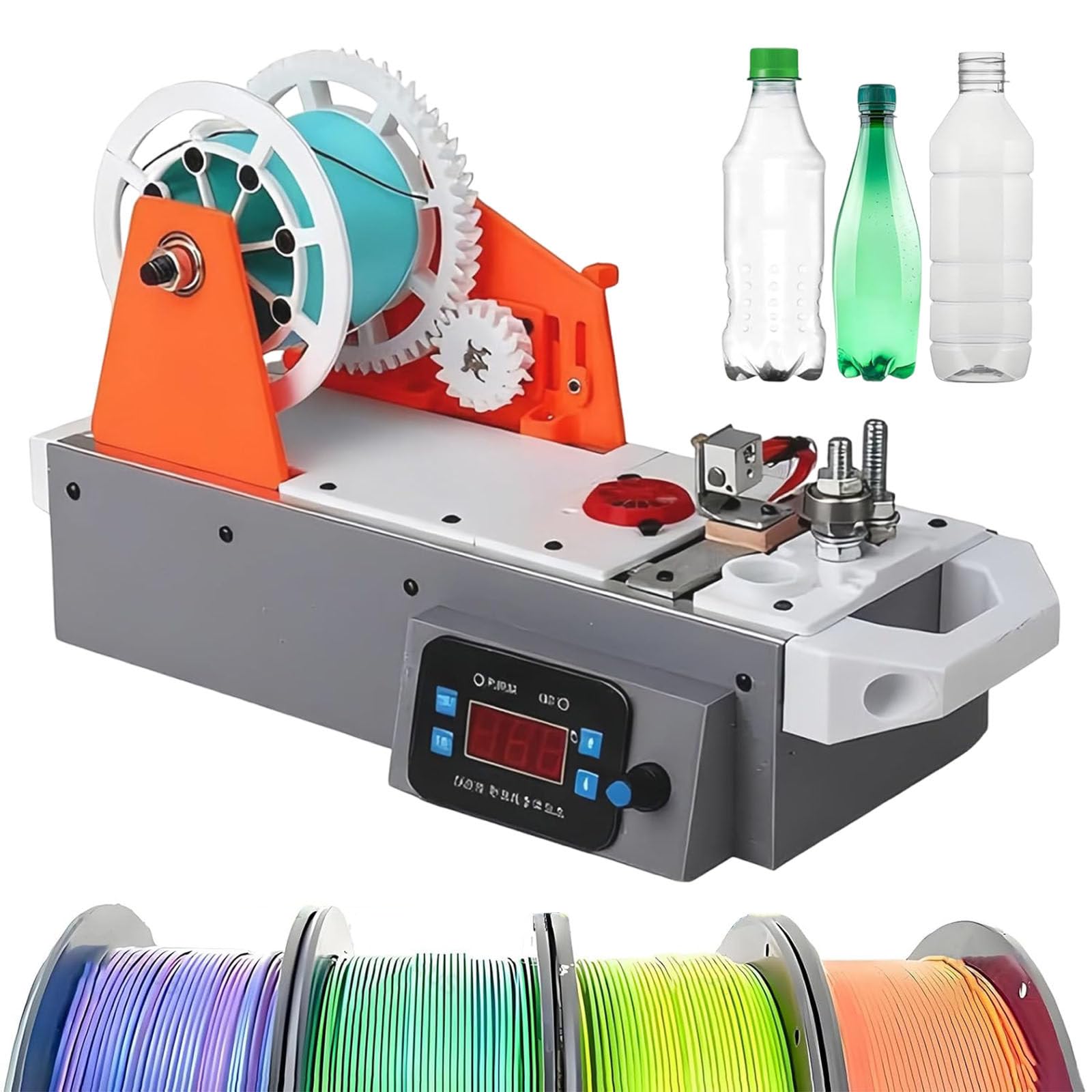 Wytłaczarka Filamentów do Komputerów Stacjonarnych z Cyfrową Kontrolą Temperatury, Przetwarzająca Butelki PET na Filament do Drukarek 3D o średnicy 1,75 mm do Projektów DIY, Użytku Domowego A