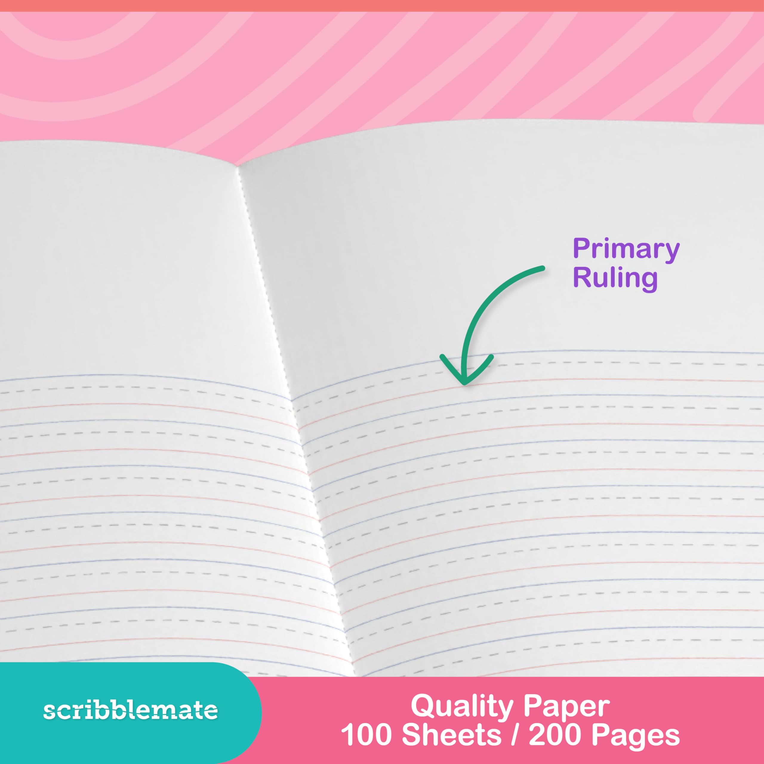 Primary Composition Notebook K-2 | 100 Sheets With Picture Space | 9.75x7.5 Inch Hardcover Writing Journal For Kids