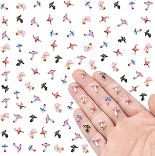 200 Pieces Tiny Mushroom Decor for Dollhouse Miniatures Mini Mushroom for Crafts Micro Resin Things for Dollhouse Fairy Garden Micro Landscaping Decoration