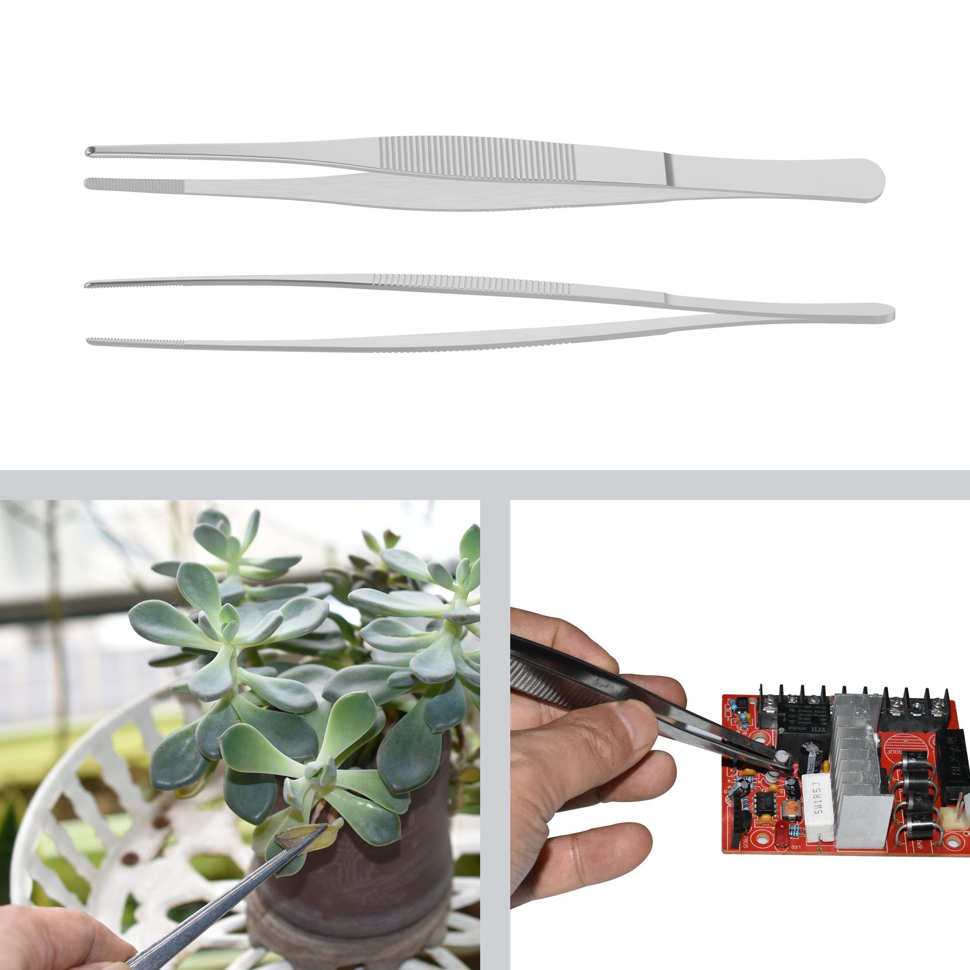 4 PCS 5" Stainless Steel Tweezers, Straight Blunt, 0.07" Thick — Amazon image 6