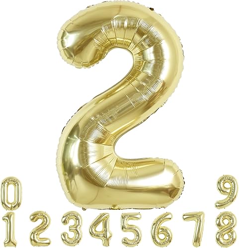 Miniatura 200 de TONIFUL Globos arcoíris de 40 pulgadas con números grandes del 0 al 9, globos digitales número 4 para helio, globos de aluminio Mylar con números