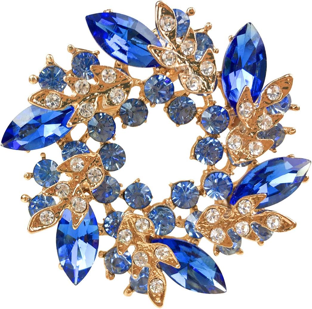 MerdiaBauhinia Brooch Pin for Women Flower Brooch Elegant Simulated Crystal Brooches