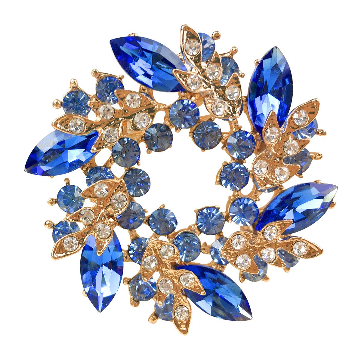 MerdiaBauhinia Brooch Pin for Women Flower Brooch Elegant Simulated Crystal Brooches