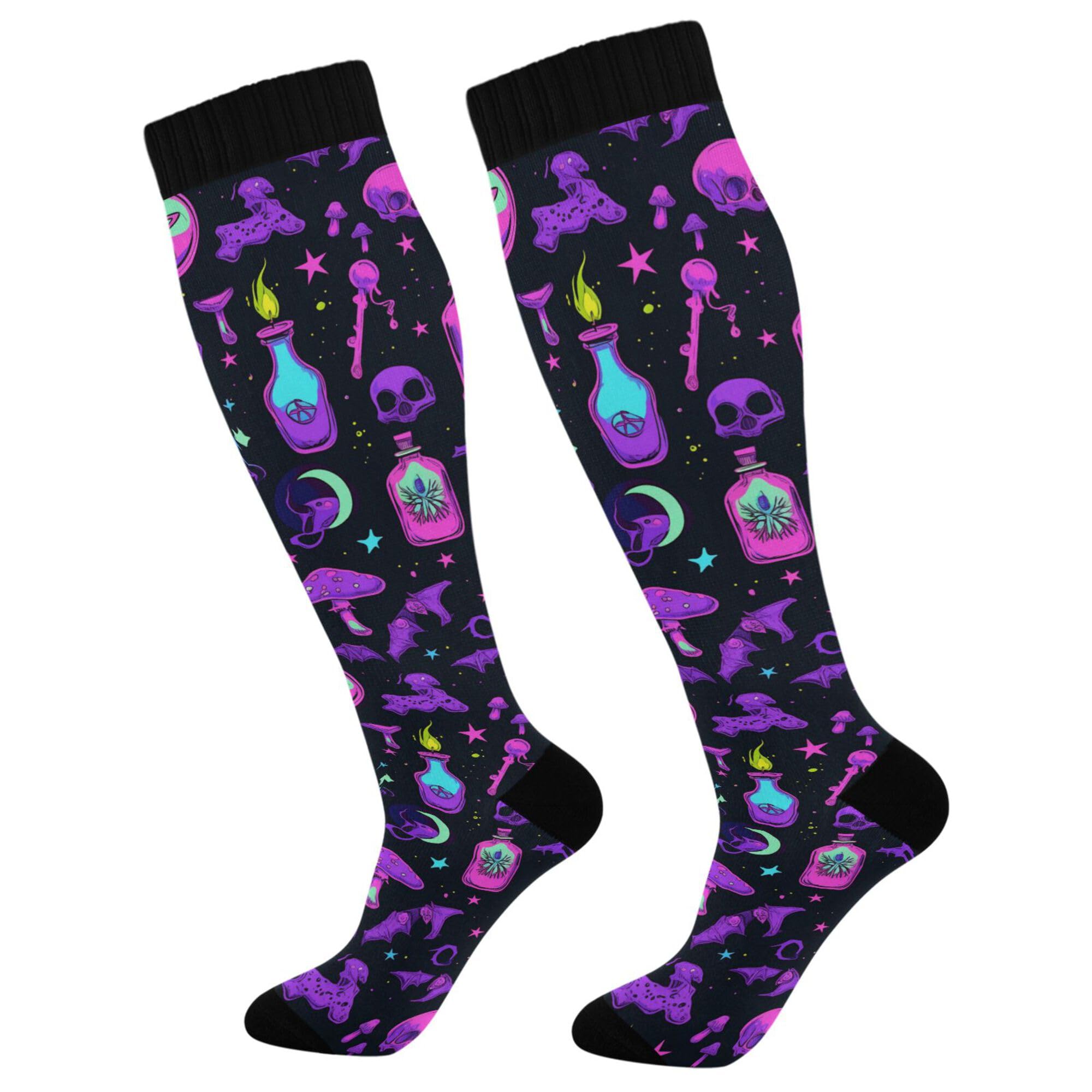 Compression Socks for Men and Women Knee High Socks Support for Athletic Sport Running Hiking Cycling Fitnes