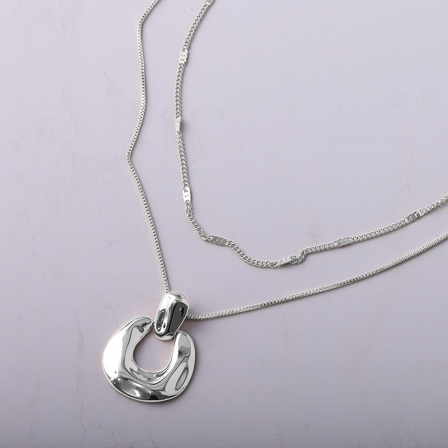 Gold Layered Necklace for Women,Statement Gold Necklace 18K Gold Plated Dainty Choker,Trendy Jewelry for Women - Image 6