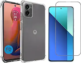 Kit Capinha Capa para Moto G06 Anti-Impacto Premium Transparente + Película de Cerâmica 9D – FD Acessórios.