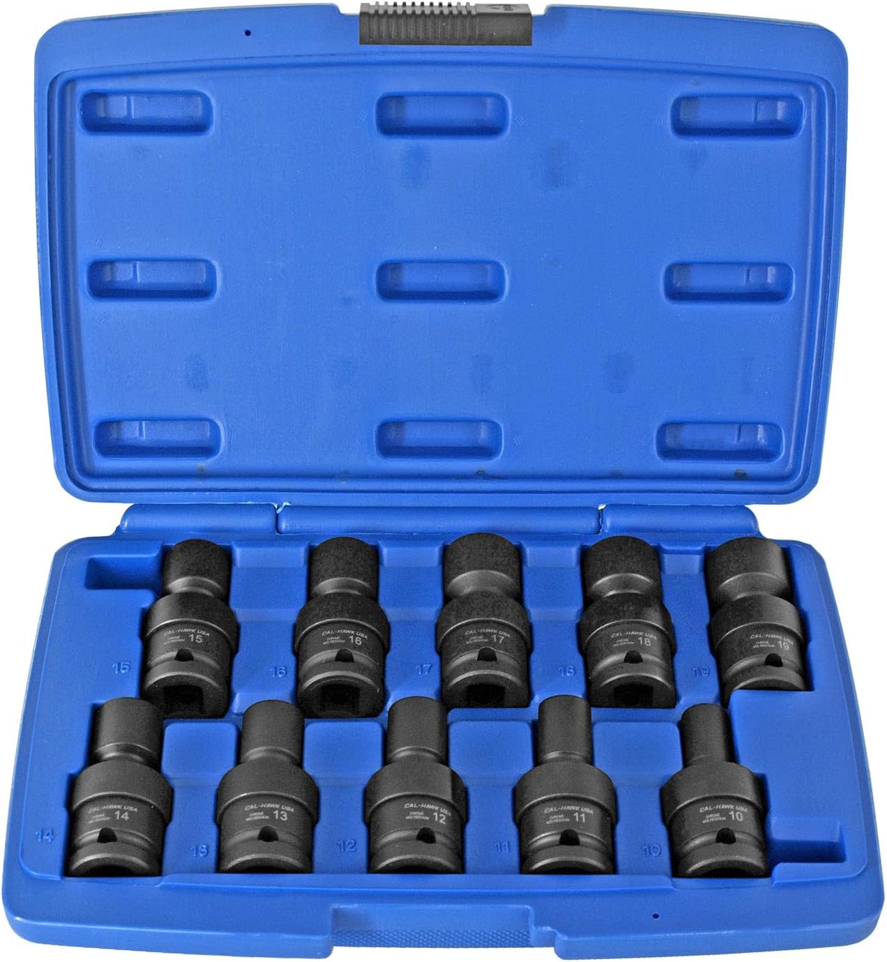 10PC 1/2" DR. METRIC SHALLOW UNIVERSAL IMPACT SOCKET SET
