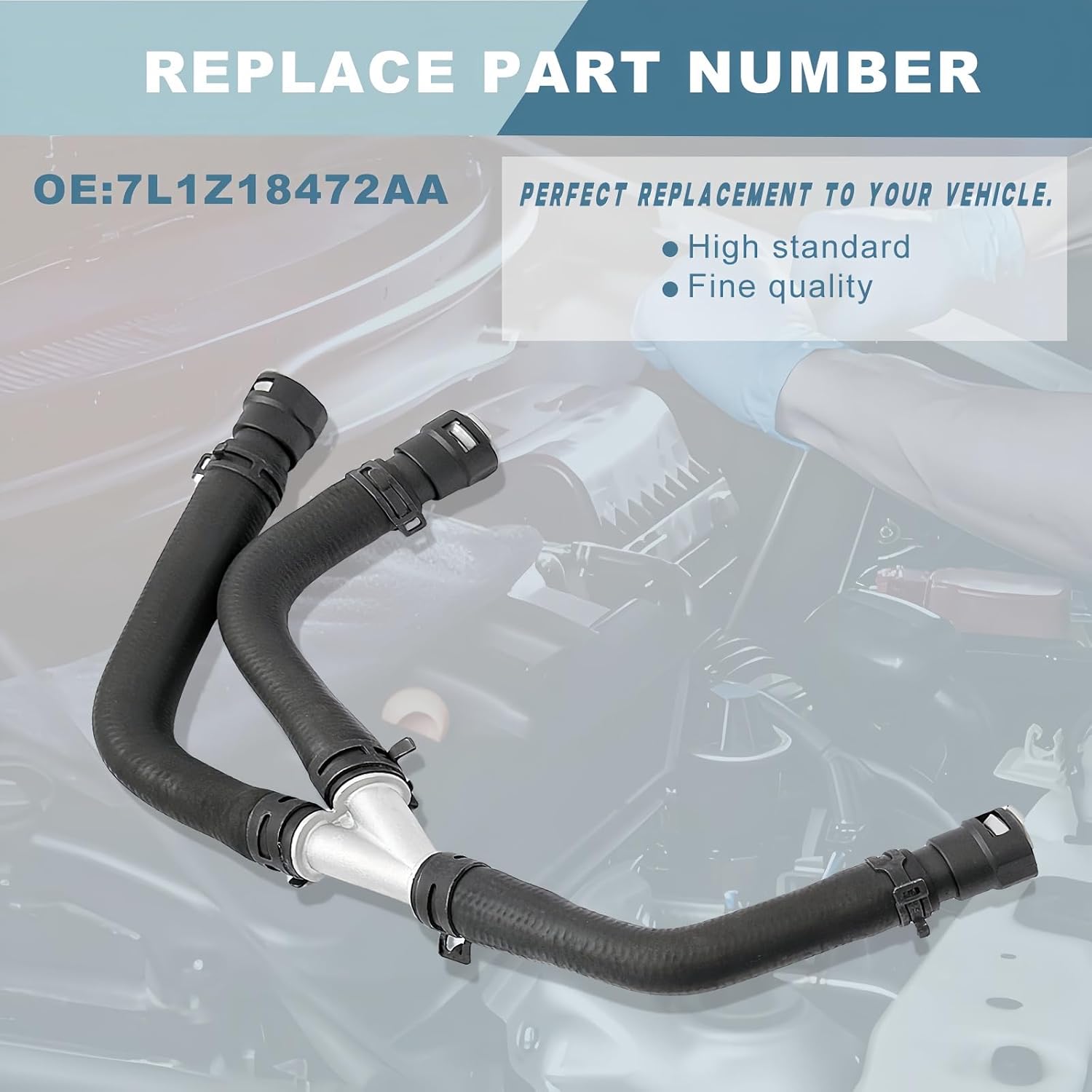 Engine Heater Hose Assembly 626-537 7L1Z18472AA Compatible with Ford Expedition & Lincoln Navigator 2007-2008 HVAC Heater Pipe