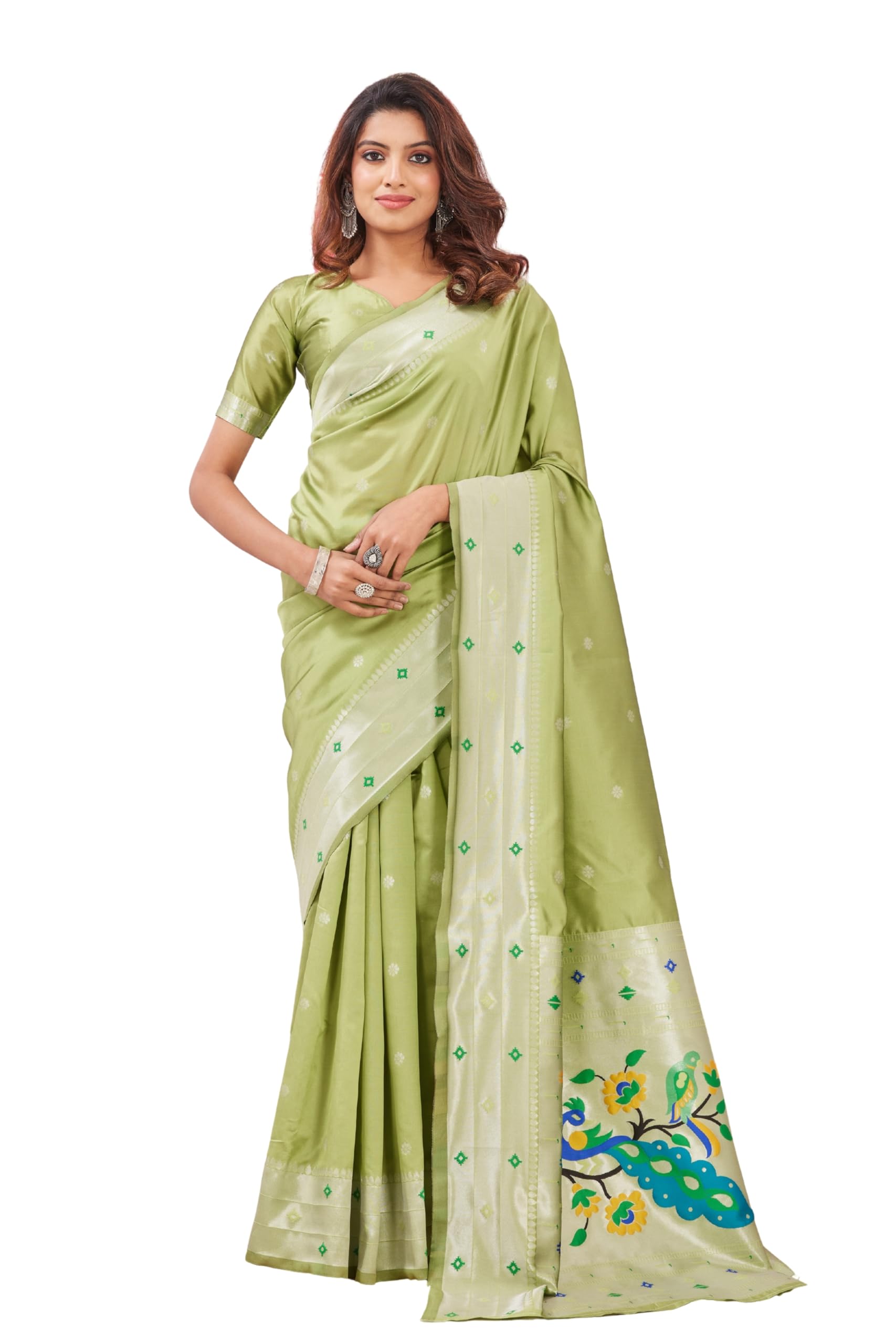 Stunning Ethnic Peacock Pattern Rich Pallu With Jacquard Jari Work On All Over The Saree-picture-12