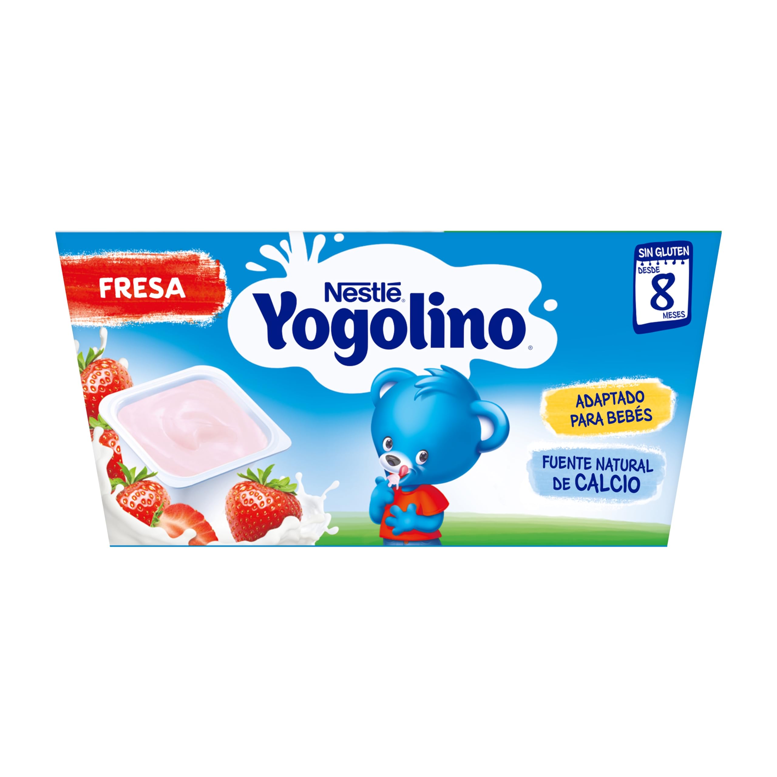 Yogolino Nestlé Fresa a Partir de 8 Meses, 4 x 100g
