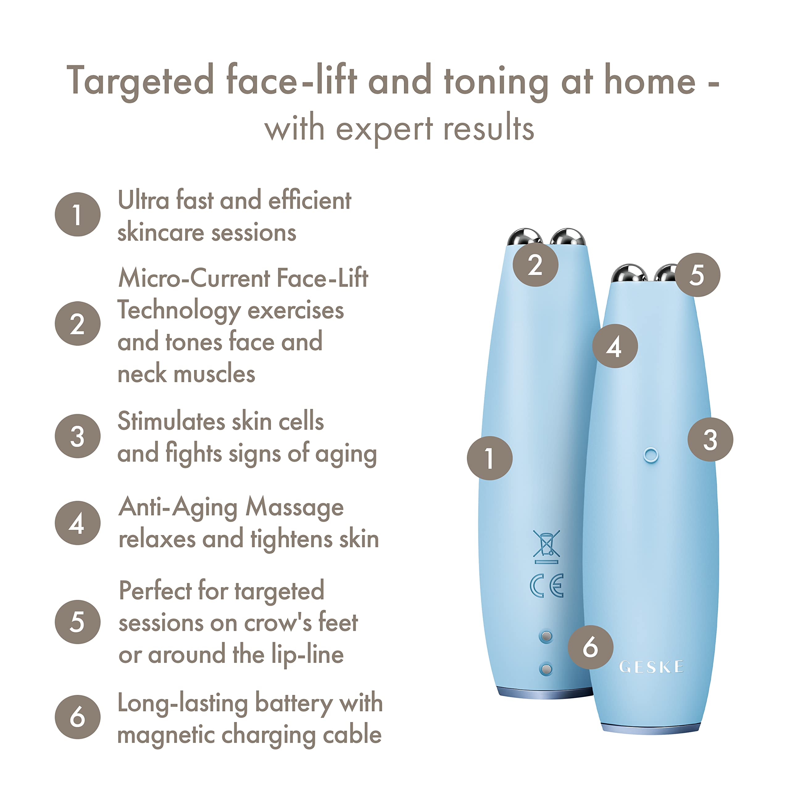 GESKE SmartAppGuided™ MicroCurrent Face-Lift Pen, Aquamarine - Image 2
