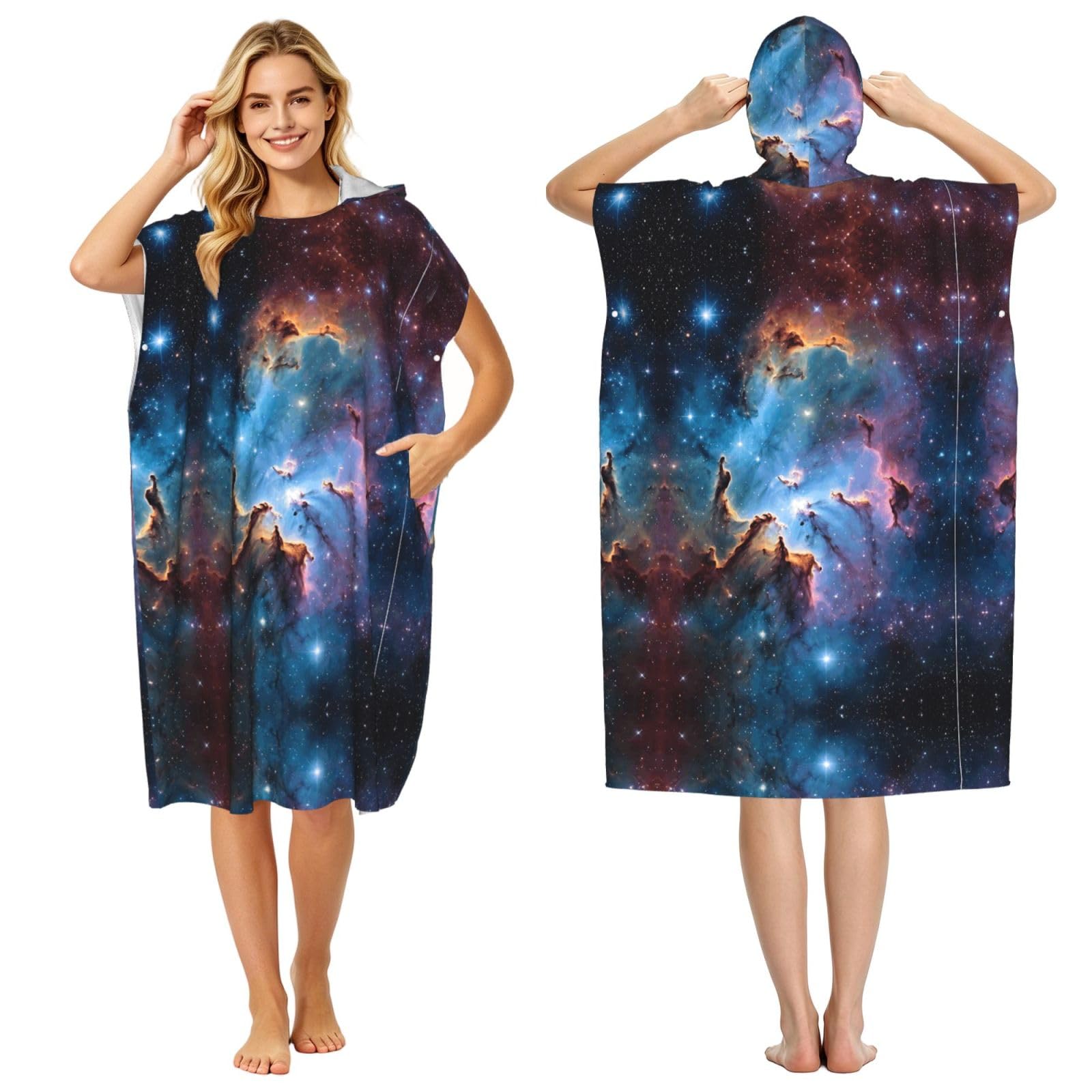 Poncho microfibre ultra léger avec capuche pour natation et séchage rapide