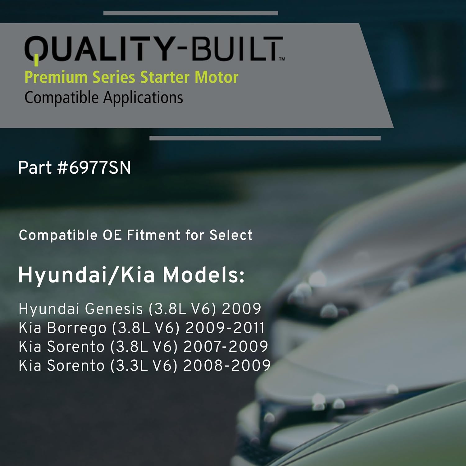 QUALITY-BUILT New Starter, 6977SN, Compatible with 2007-2011 Hyundai/Kia (Borrego,Genesis,Sorento)