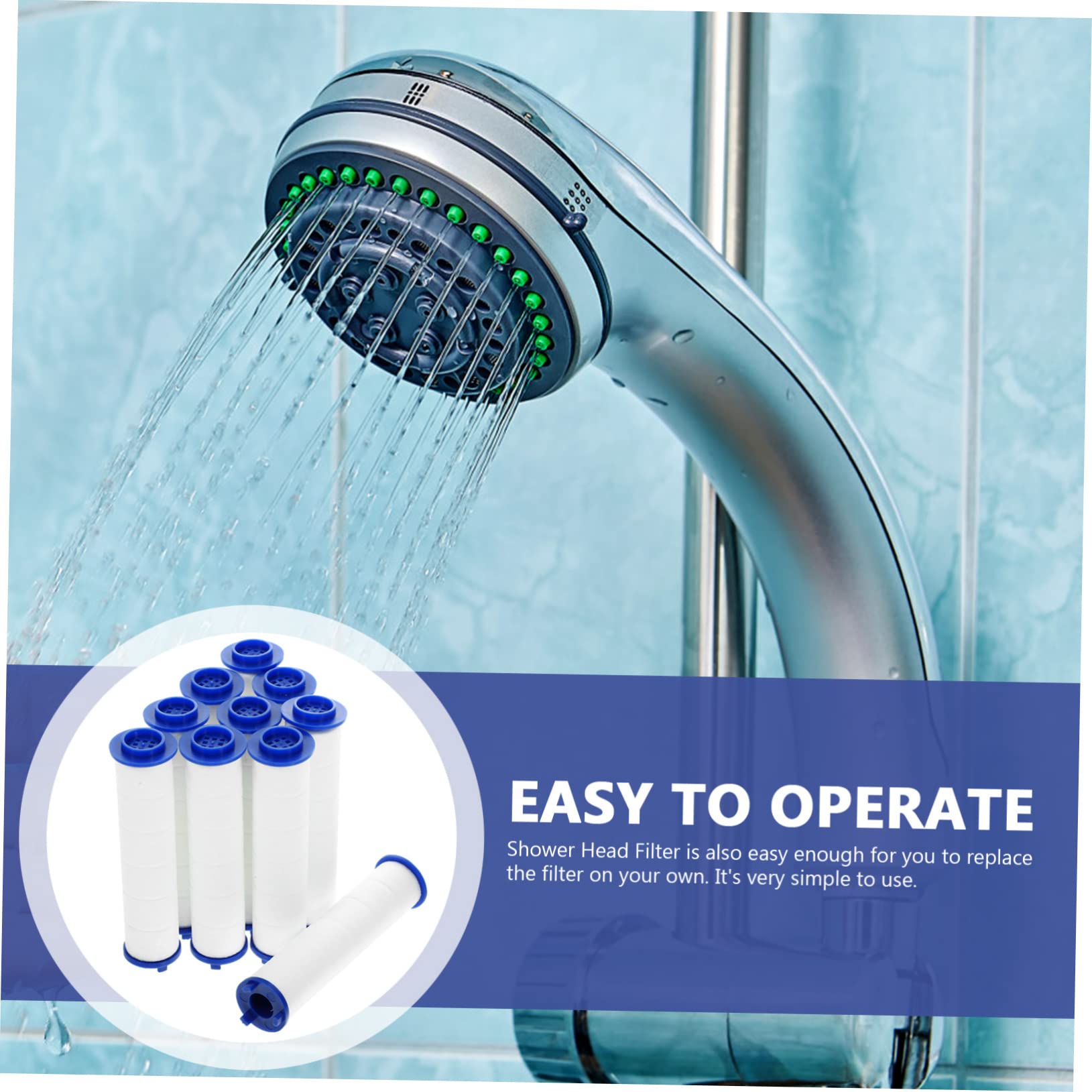 Cabilock Filtro De Repuesto para Ducha De Filtro De Algodón PP Engrosado Filtración Efectiva De Impurezas para Baño Herramienta De Filtración para Agua Limpia 10 Piezas X 4