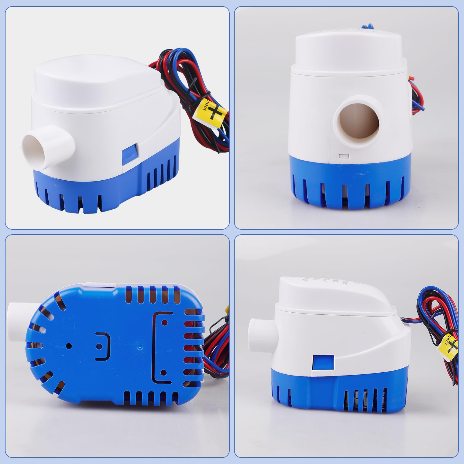 Pompa di sentina automatica, 12 V, 1100 GPH/70 LPM, pompa di sentina automatica per barche, stagni, piscine, blu