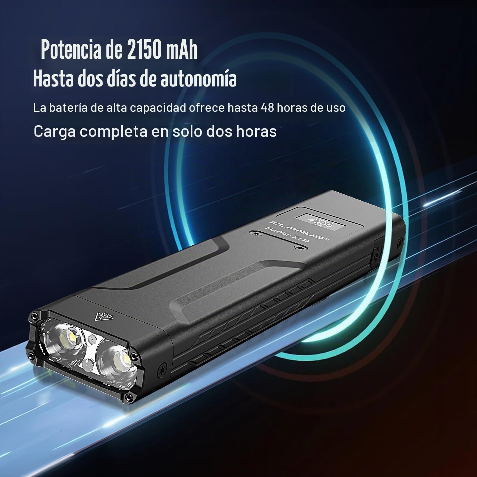 klarus FlatTac X1 Uitra Slim Tactical - Linterna táctica compacta de 4200 lúmenes con doble interruptor, IPX6 resistente al agua, perfecta para uso al aire libre, servicio y emergencia (Negro)