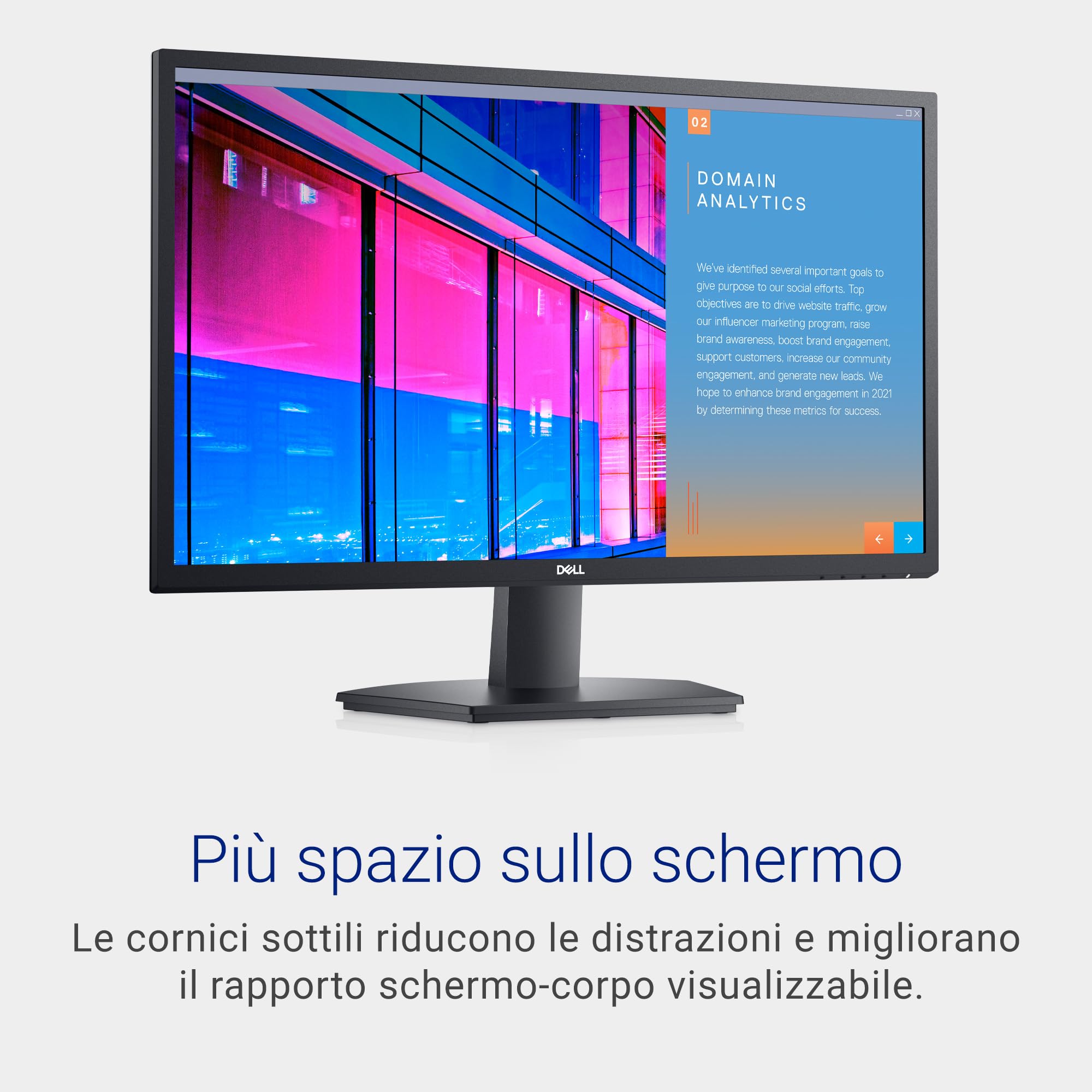 Dell SE2722HX 27" Full HD (1920x1080) Monitor, 75Hz, VA, 4ms, AMD FreeSync, HDMI, VGA, 3 Anni di Garanzia, Nero