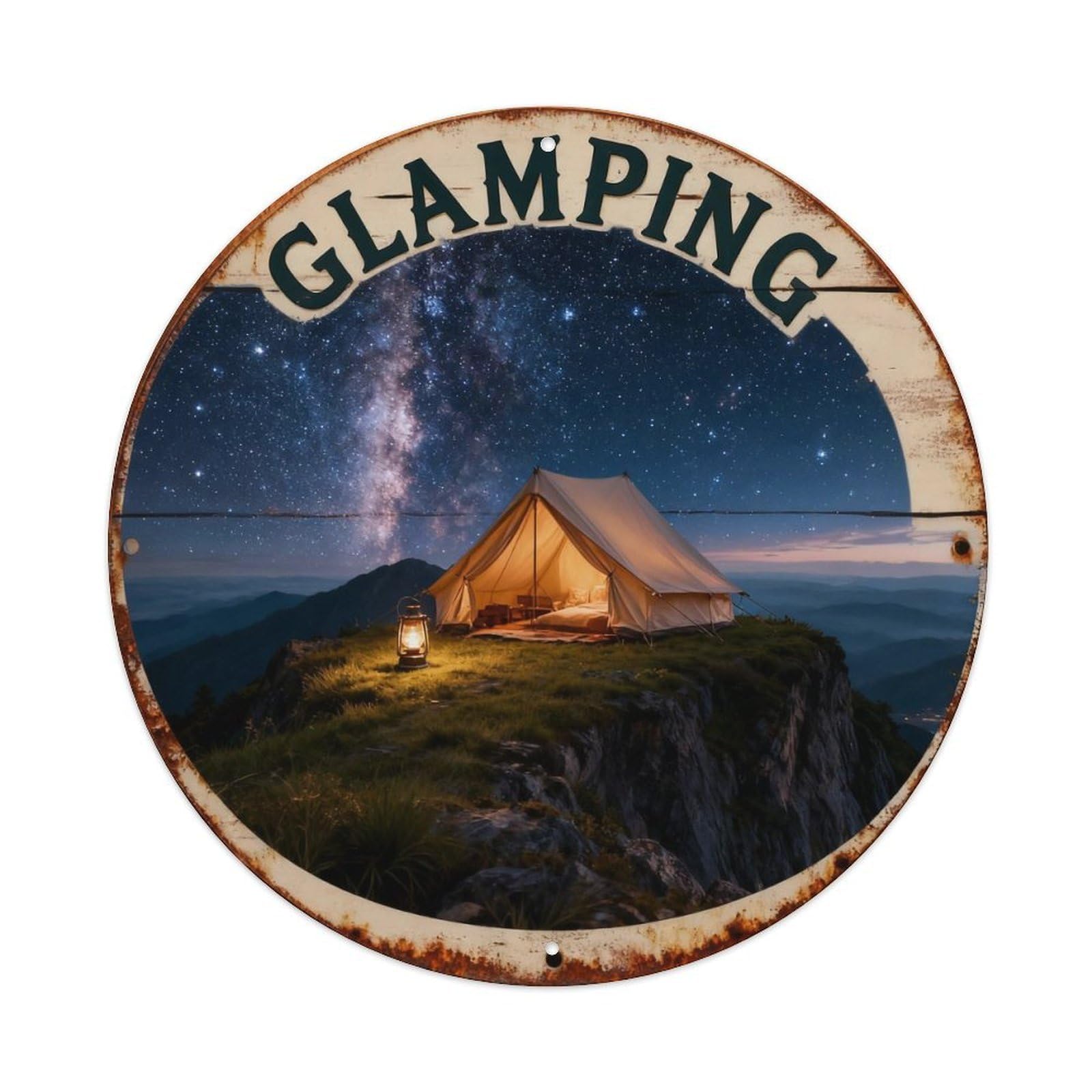 Glamping Sign Metal Tin Sign Plaque
