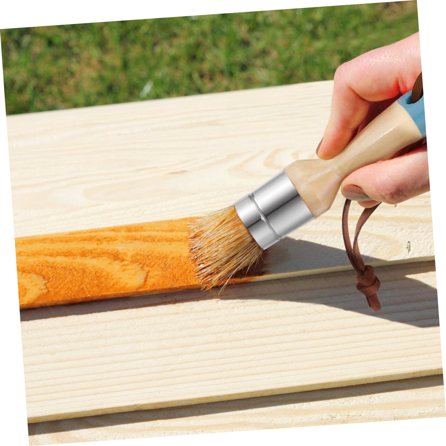UKCOCO Juego de 4 Pinceles de 1 Pulgada para Pintar Madera Cerdas Flexibles y Mango de Madera, Adecuado para Pintura al Óleo y Manualidades Hogar
