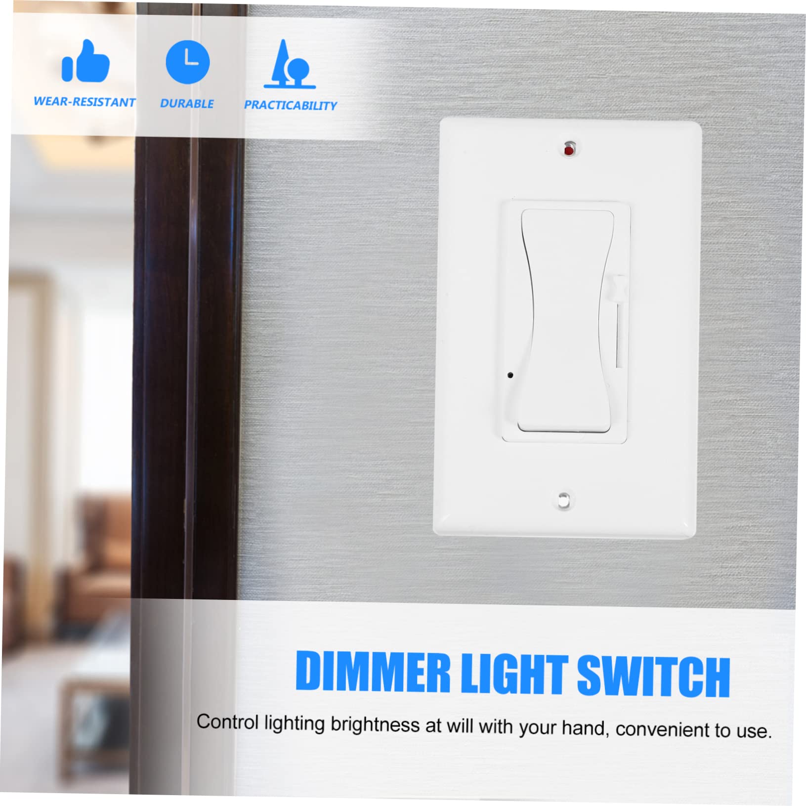 NUOBESTY 2 Stück Dimmer schalter elektrisches Licht LED gleiten Wattzahl Lichtdimmer Aluminiumlegierung Weiß