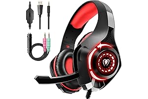 Gaming Headset for PS4, PS5, Xbox One, Switch, PC with Noise Canceling Microphone