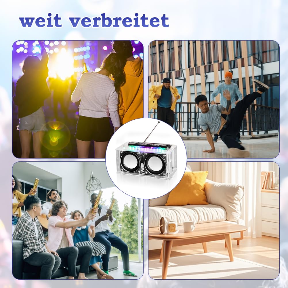 Juego de construcción de soldadura electrónica, juego de altavoces Bluetooth con radio FM y grabación de voz, reproductor de música con mando a distancia y luz LED para aprender a soldar, kit de