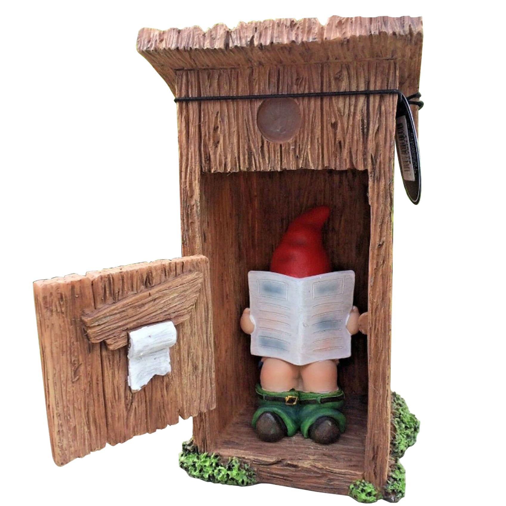 Funny Gnomes Outdoor Garden Gnomes Inappropriate Naughty Resin Gnome Statue Reading Newspaper in Toilet Funny Gnome Desk Ornaments for Indoor Outdoor Lawn Yard Decor Garden