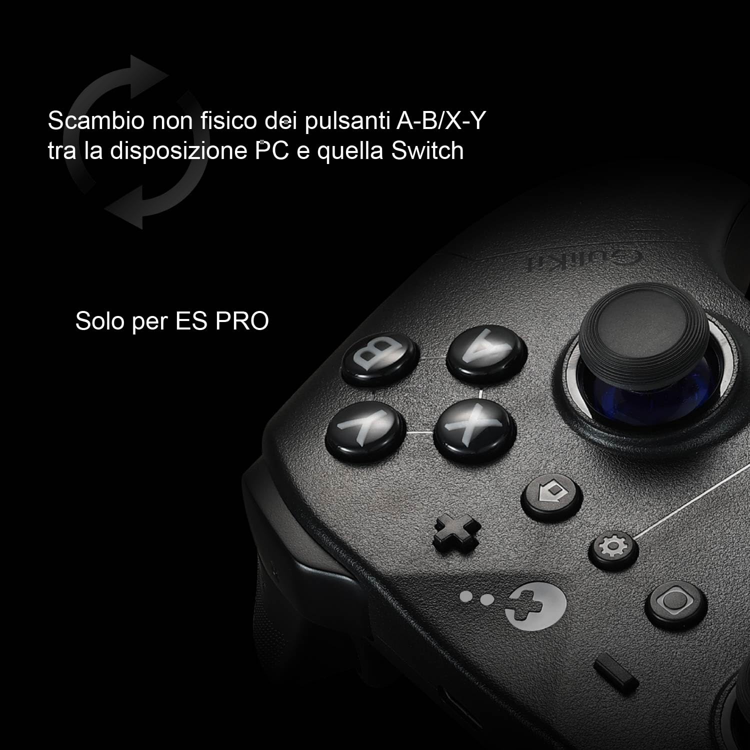 GuliKit ES Pro Controller Per PC/Switch 2, Con TMR Joysticks, 950mAh Batteria, 3 Modalità-Bluetooth,Cavo e Hyperlink Per PC/Switch &Switch 2 /iOS/macOS,Nero