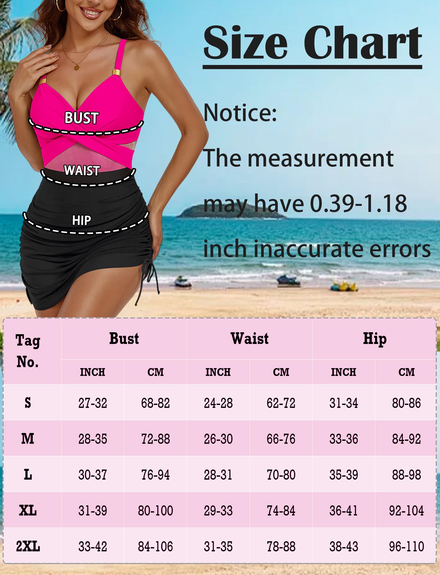 Damen Mesh V-Ausschnitt Badeanzug One Piece Badekleid Gepolsterte Badebekleidung Badekostüm S-2XL