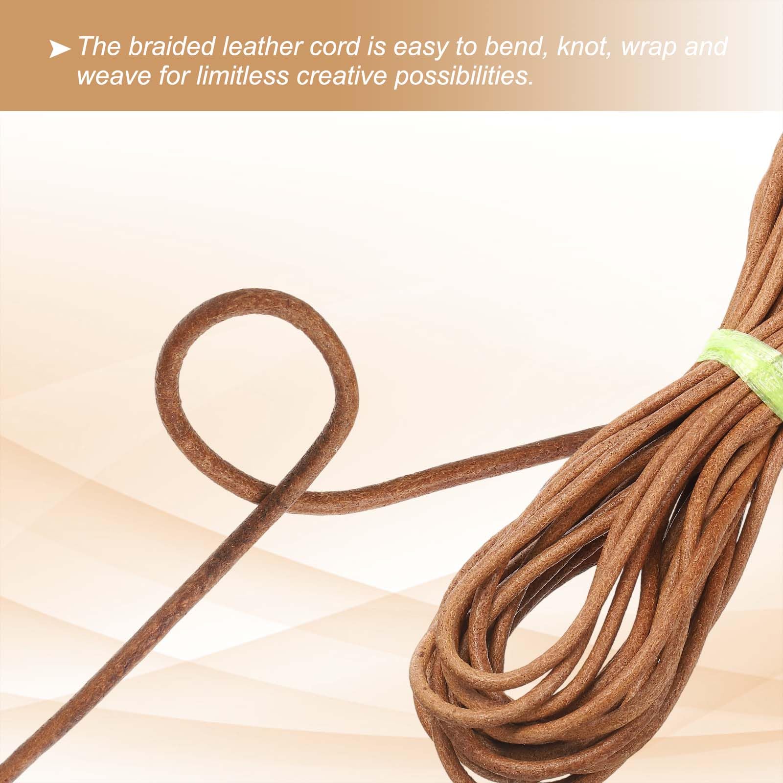 PATIKIL Round Braided Leather Cord - Image 4
