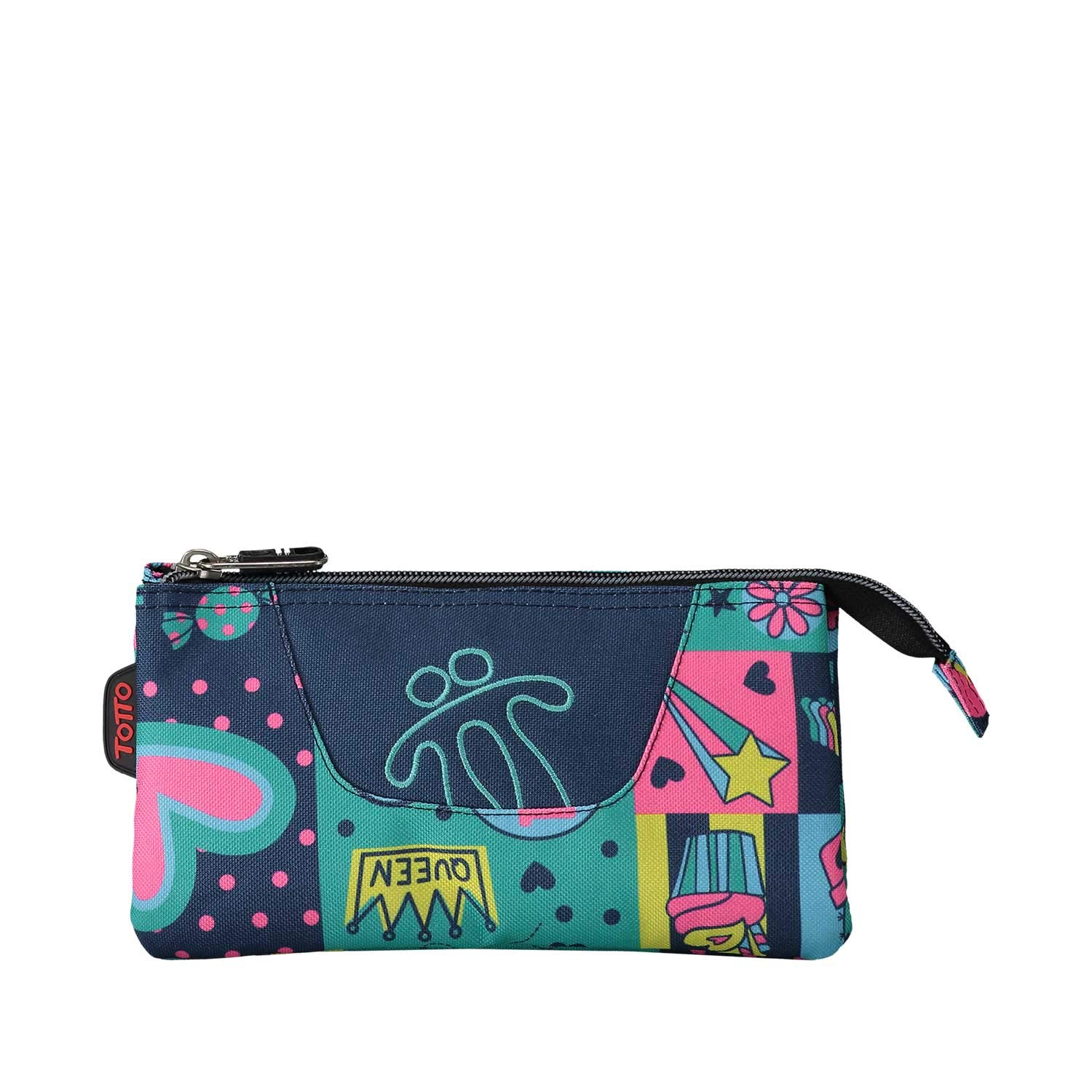 Totto-Estuche Escolar Tres Compartimentos Estampado Yolo - Tablero