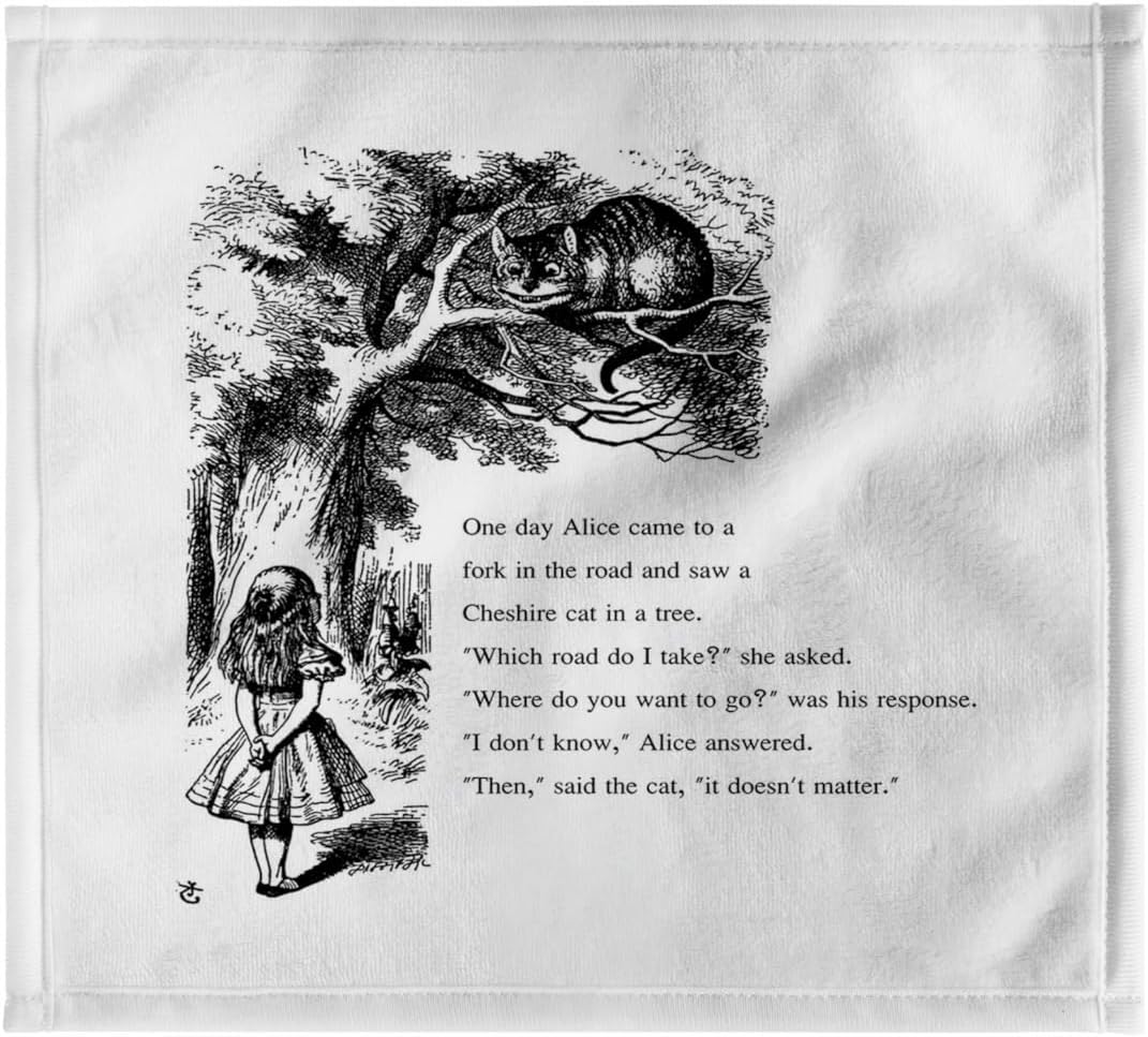 3dRose Which Road do I take Cheshire cat Alice in Wonderland - John Tenniel 22x30 Bath Hand Pool Towel