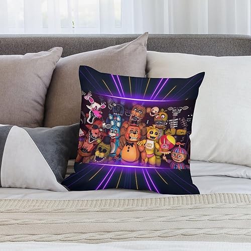 Miniatura 7 de JVELS Funda de almohada de 18 x 18 pulgadas, funda de almohada de cinco noches de terror, funda de almohada suave para sofá, funda de almohada