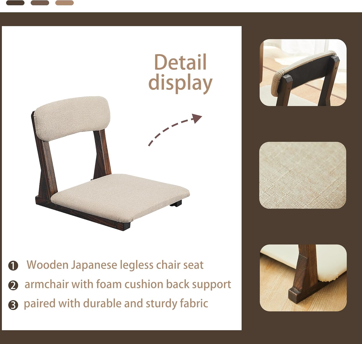 Japanese Floor Chair,Living Room Chair Floor Seat,Tatami Floor Seats,Portable Japanese Legless Seats