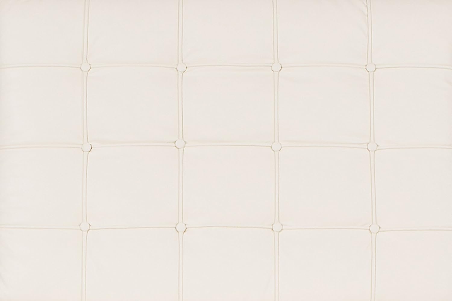 LeisureMod Bellefonte Modern Lounge Chair & Ottoman Set, Ivory Leather/Wool Cushions, Stainless Steel Frame, Living Room, Office Seating