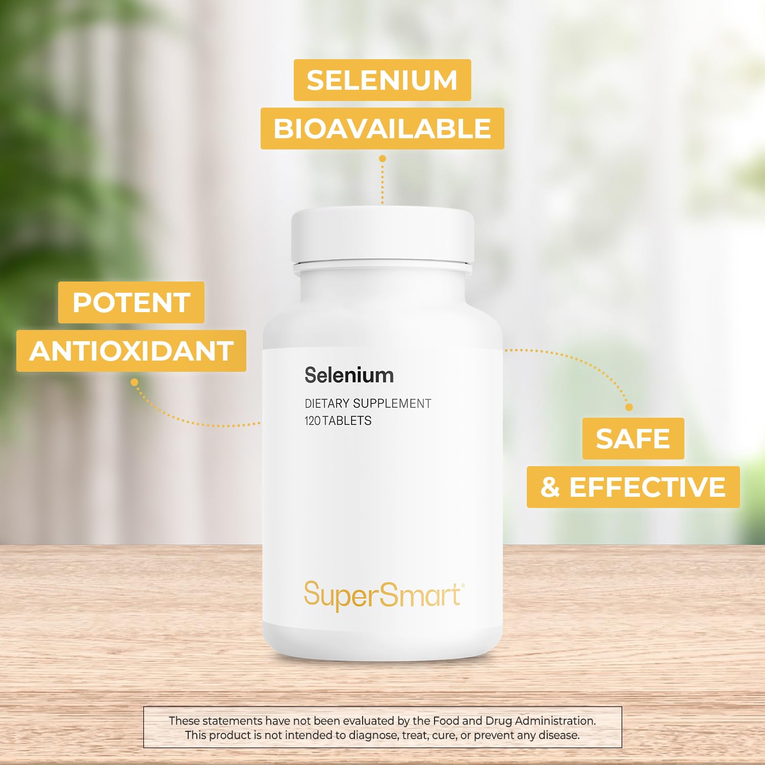 Supersmart - Selenium - Aide à Combat le Stress Oxydatif | Sans OGM - 120 Comprimés
