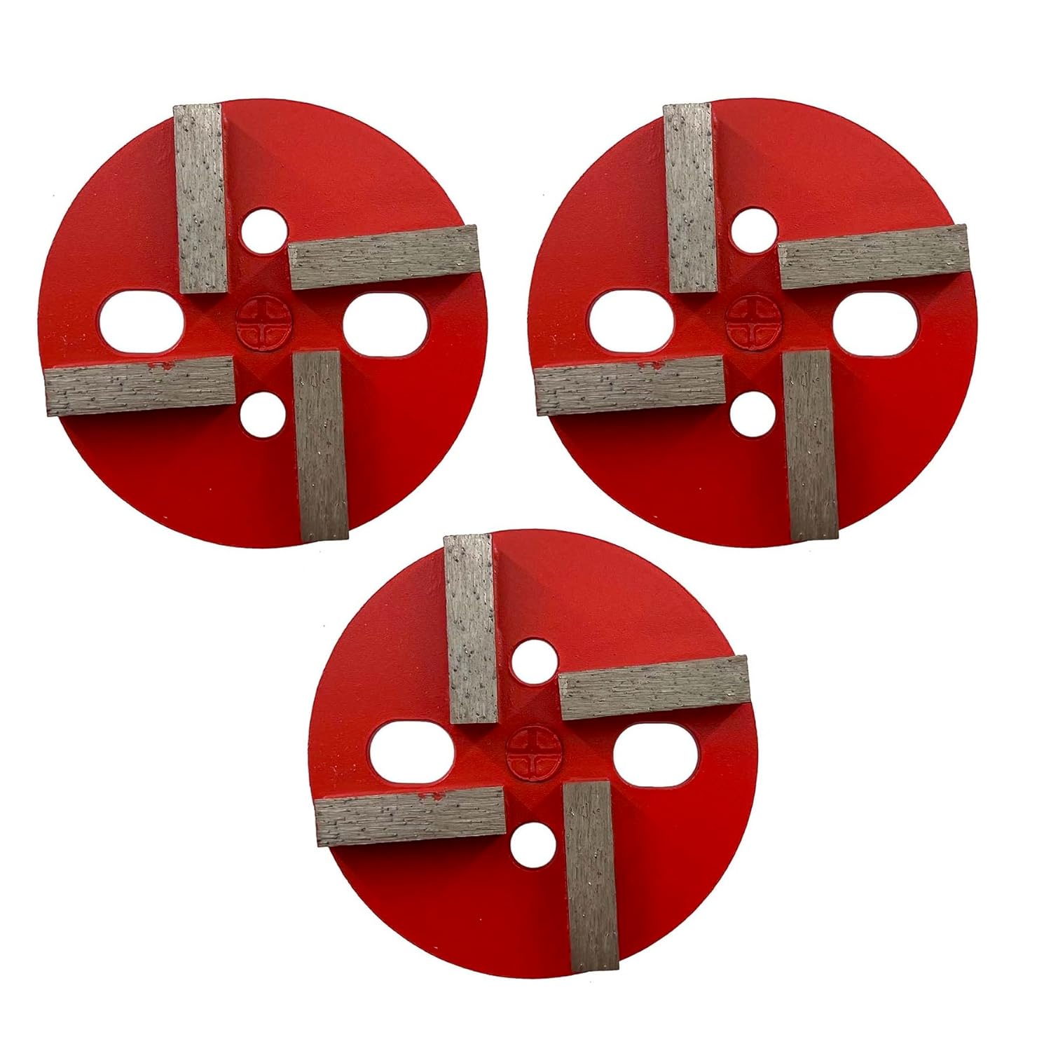 4" Grinding Discs for Cheers and Jiansong Floor Grinders, Set of 3, Wet or Dry, Medium Bond, #60/80 Grit