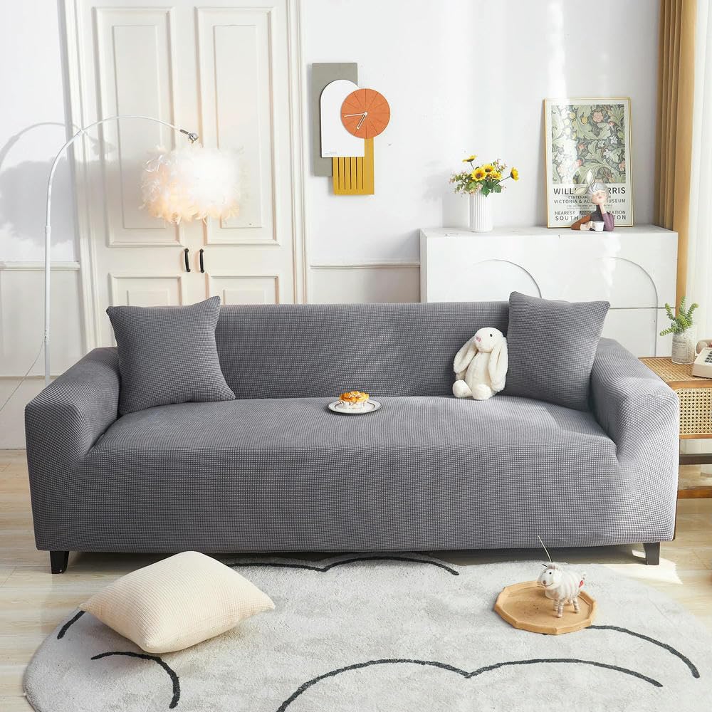 SDYdsgE sofa cover， Nordic Fashion Knitted Elastic Sofa Cover Solid Color All Seasons Universal Couch Slipcover(B,160 200cm)