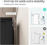 Vista 3 de LINSY HOME Cómoda de estilo granja para dormitorio, cómoda de 9 cajones con asas antiguas, cómoda de madera para guardería, sala de estar, entrada