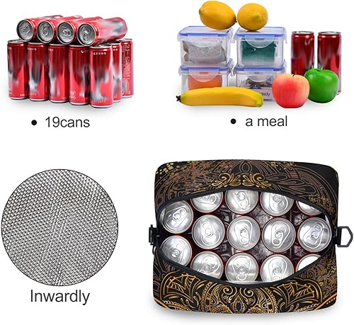 Miniatura 4 de Bolsa de almuerzo con aislamiento de mandala libélula, bolsa de almuerzo reutilizable, bolsa refrigerante para mujeres, caja de almuerzo para