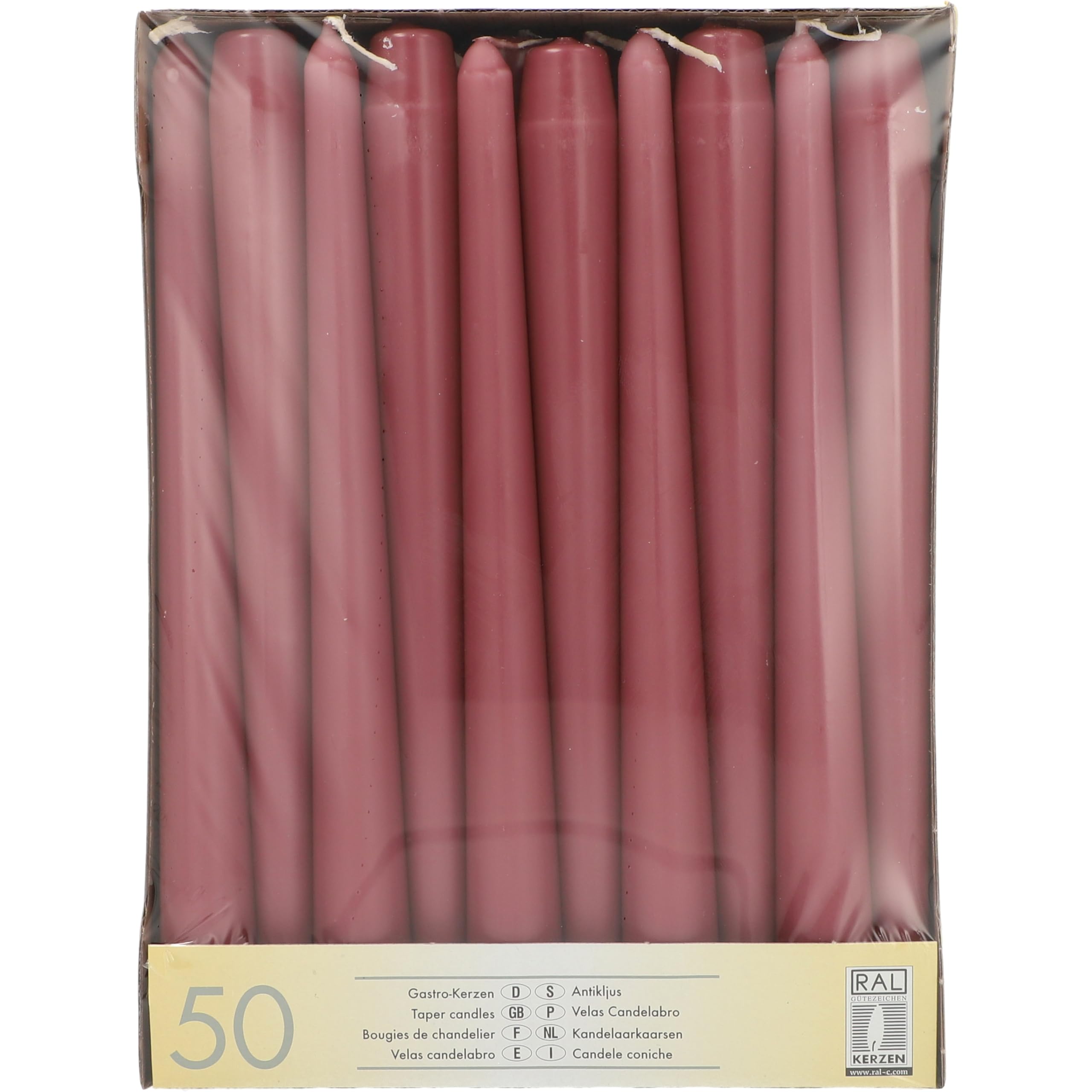 PAPSTAR 50 candelabri 2,2 x 25 cm, rosa antico