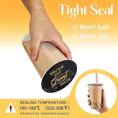 Miniatura 3 de 2 rollos de película selladora de tazas de plástico para tazas de té, 3.543-4.134 in, 6400 tazas de película selladora para vasos de papel de