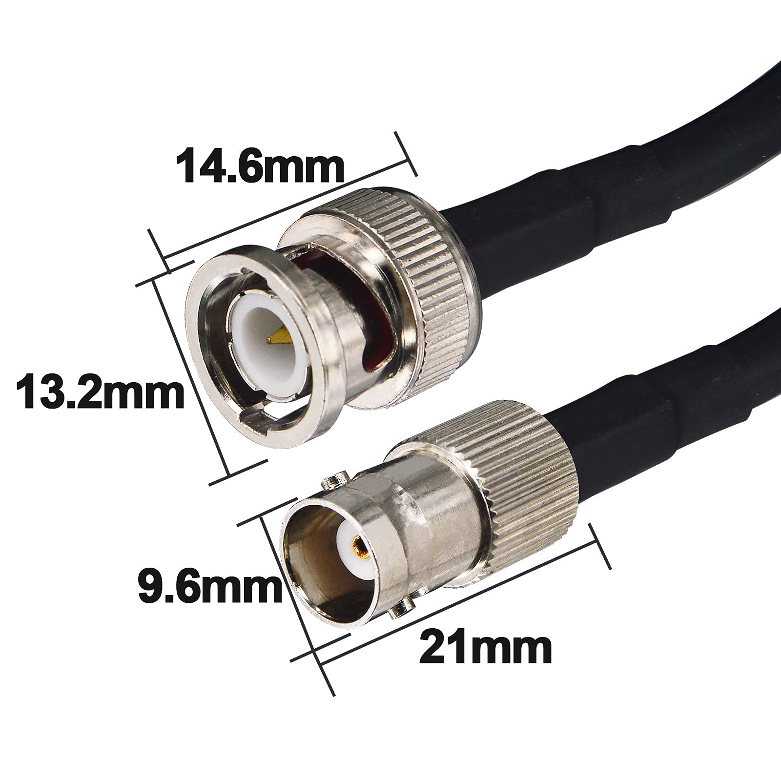 BQLZR Lot De 2 Connecteurs Coaxiaux BNC Mâle Vers Double Banane Pour