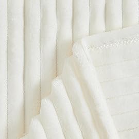 BEDELITE Baby Blankets for Boys Girls 30x 40 - 3D Ribbed Jacquard Cute Fuzzy Fleece Blanket, Warm and Breathable Soft Cozy Infant Toddler Blanket for Newborn All Seasons Suitable, White