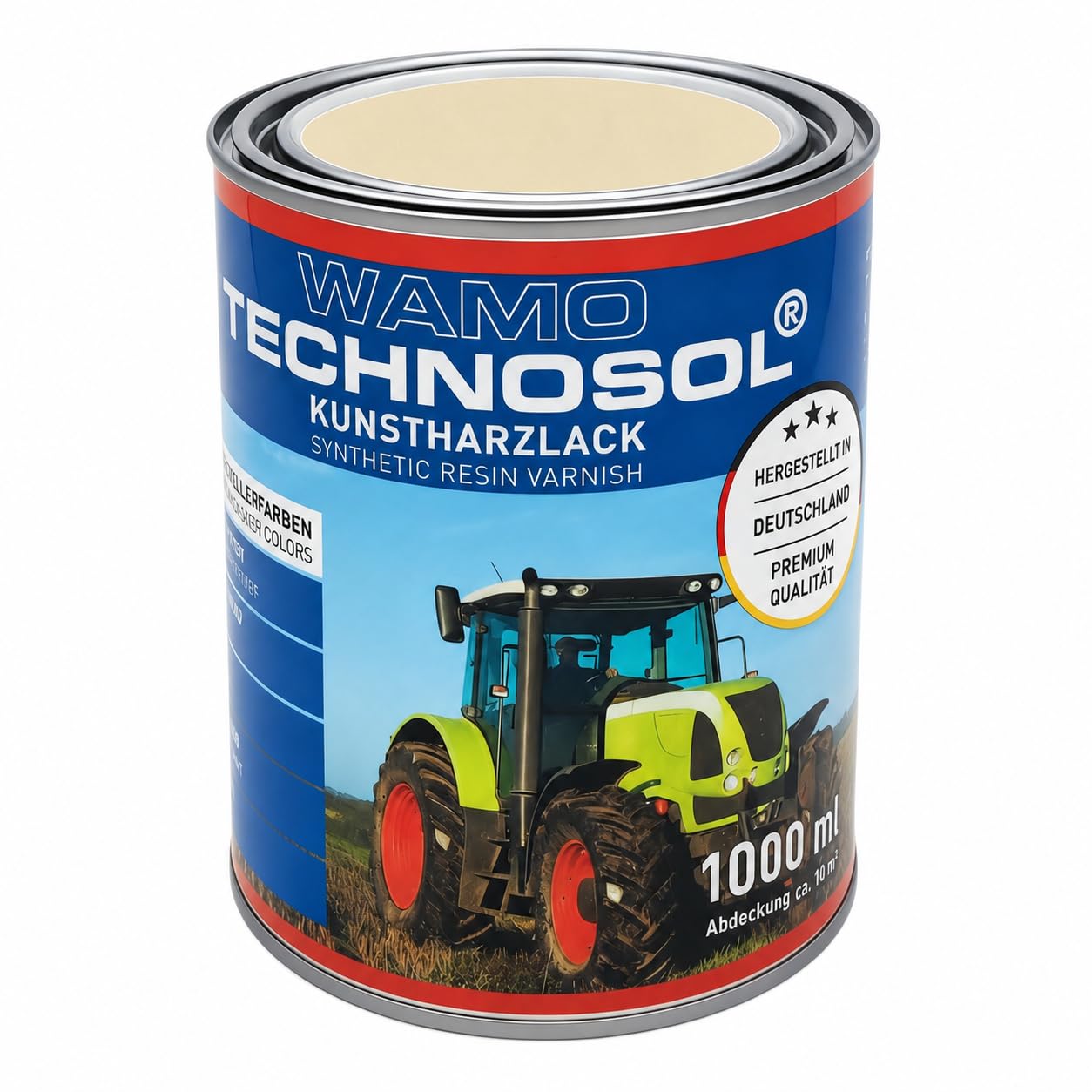 TECHNOSOL Kunstharzlack | HELLELFENBEIN | RAL 1015 | 1 L | schnelltrocknend | witterungsbeständig | für Metall, Holz & Stahl | deckend | Made in Germany