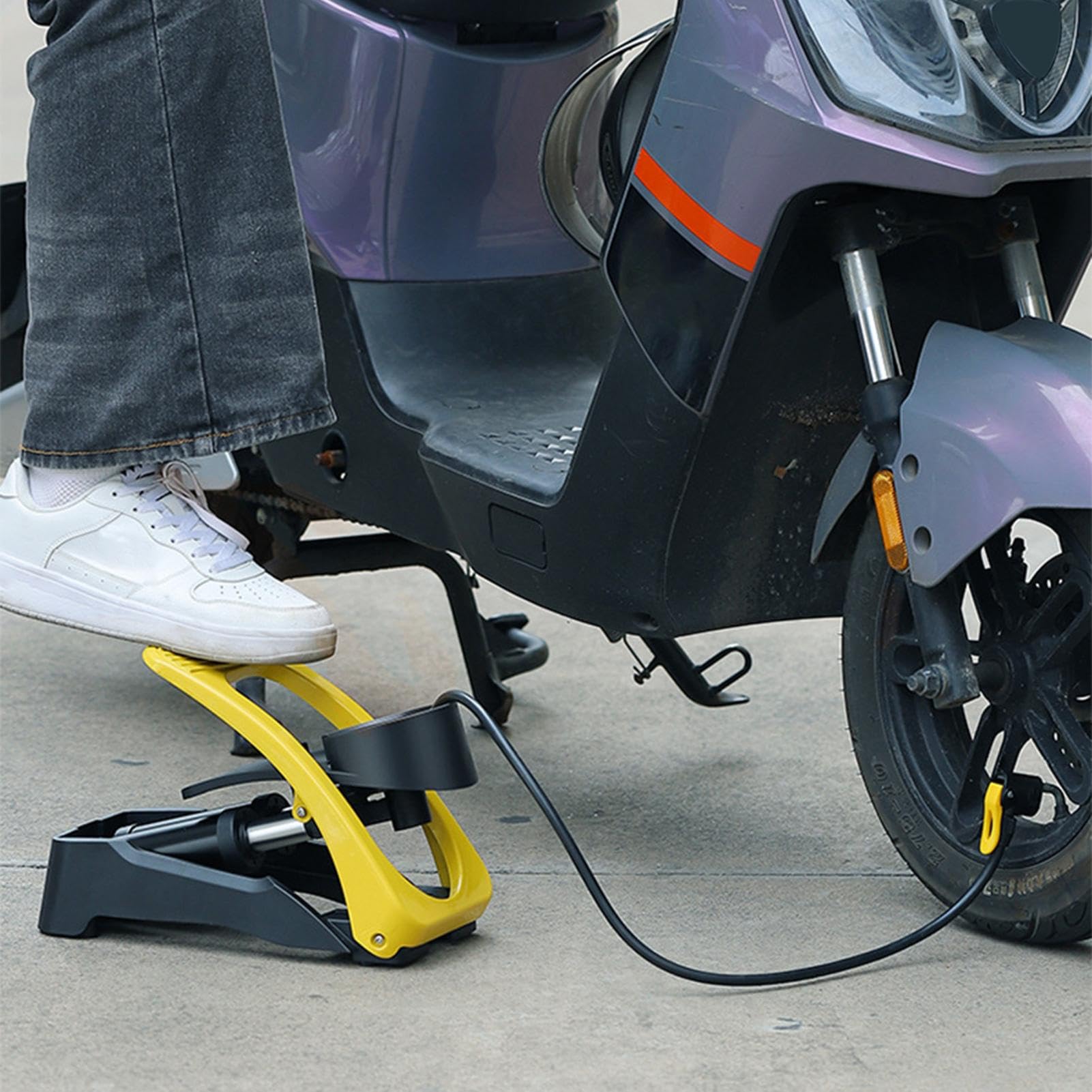Fahrrad-Fußpumpe, Fußpumpe für Reifen | Fahrradreifenpumpe mit präzisem Manometer,Fußbetätigte Reifenpumpe, Luftpumpe für Luftmatratzen, Poolschwimmer, Strandbälle