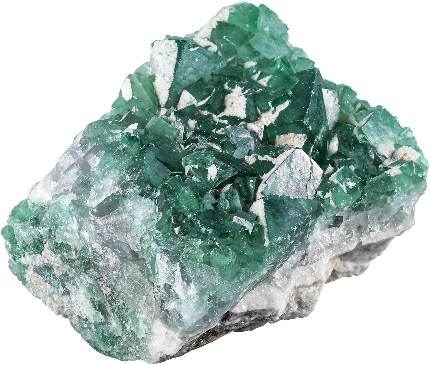moonsix Natural Green Fluorite Rough Stone Healing Crystal Cluster Specimen Decor for Wicca, Collection, Display (45-135 mm)