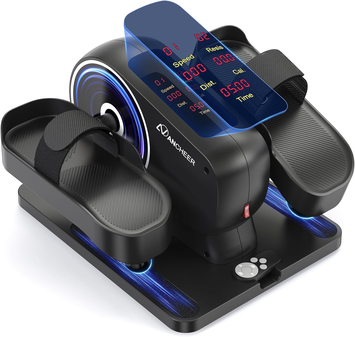 Under Desk Elliptical, Ultra-Silent Elliptical Machine for Home, Magnetic Control Leg Exerciser&12 Speeds Electric Elliptical for Seniors,100% Pre-Assembled Mini Elliptical Exercise Equipment for home